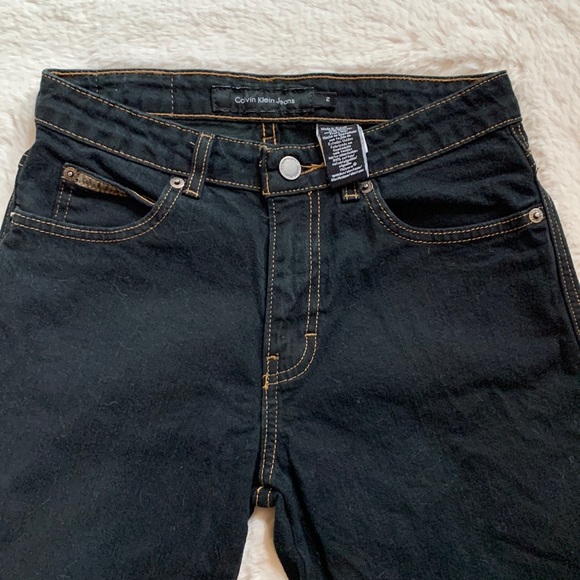 3/$10 Calvin Klein Black Wide Leg Jeans - Picture 3 of 4